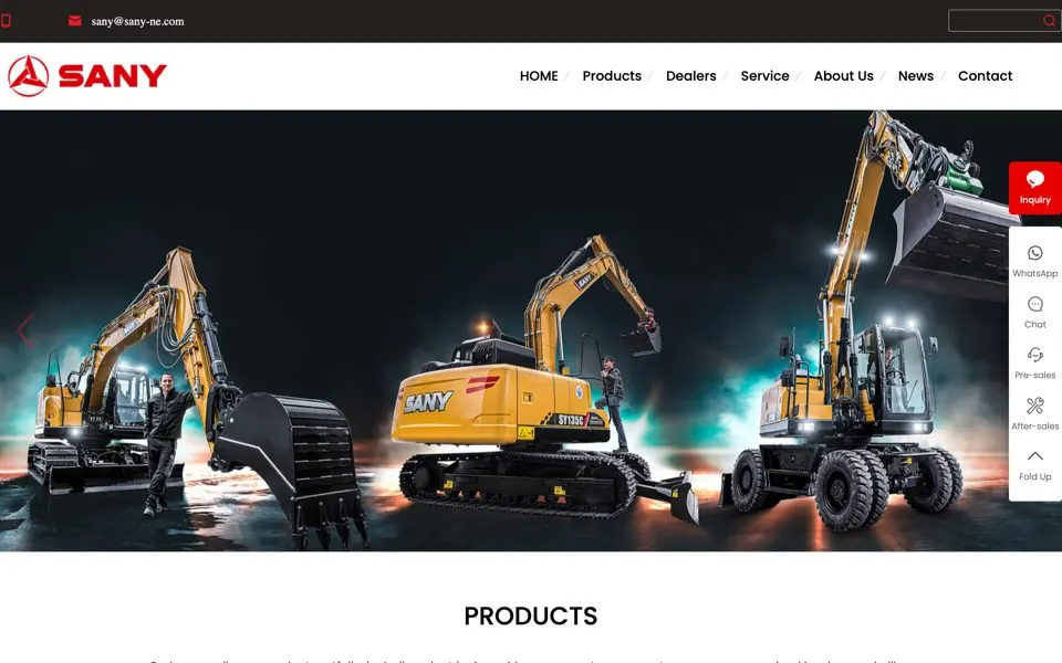 SANY Heavy Machinery官网预览
