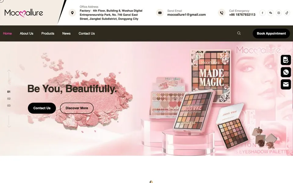 mocoalluremakeup.com网站预览